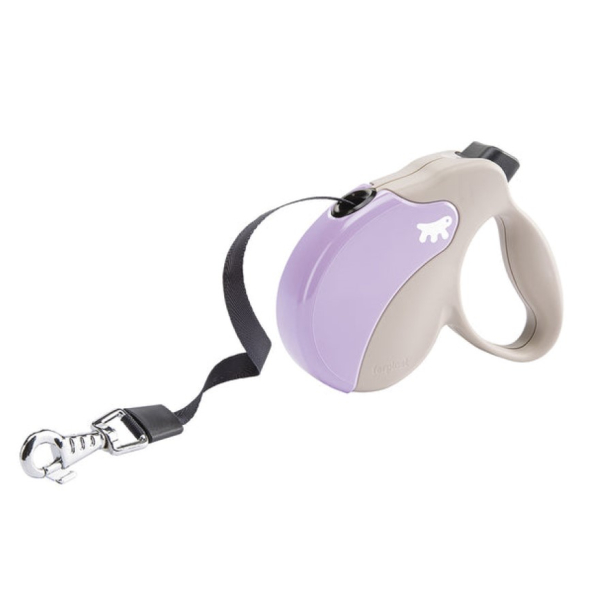 FERPLAST AMIGO TAPE S - автоматичен повод за кучета ЛЕНТА, бежово-лилав, 5м/до 15кг main product photo