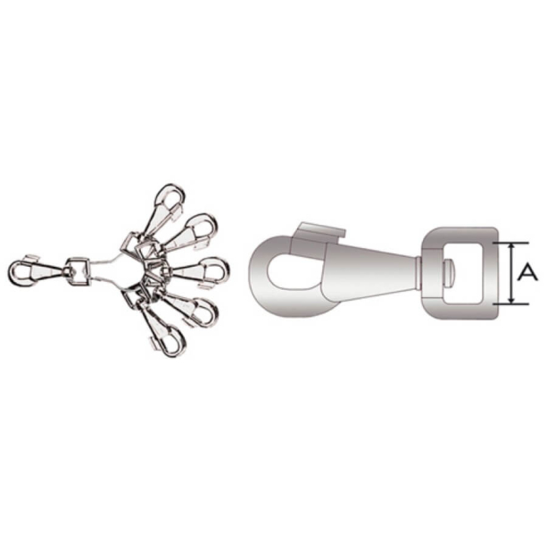 FERPLAST SET CLIPS 3 CHROME - комплект карабини за кучешки повод, 15мм main product photo