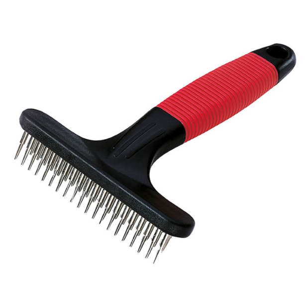 FERPLAST GRO 5874 - двуредов гребен-гребло с метални въртящи се зъбци за кучета и котки main product photo