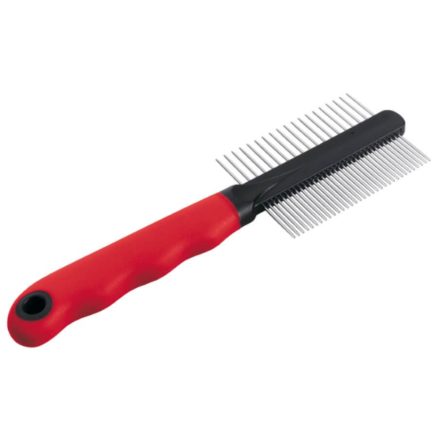 FERPLAST GRO 5864 - двустранен гребен с хромирани зъбци (по-редки и по-гъсти) за кучета и котки main product photo
