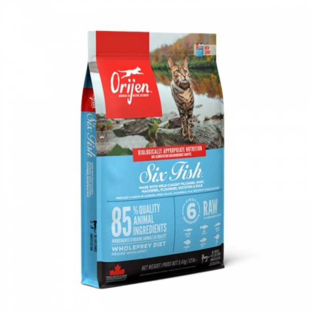 ORIJEN CAT SIX FISH - за котки, с 6 вида цяла дивa тихоокеанскa рибa, 5.4кг main product photo