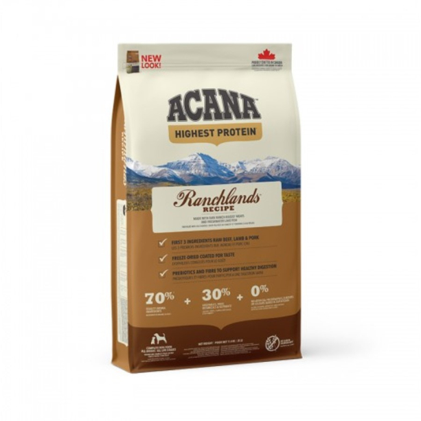 ACANA DOG RANCHLANDS - за кучета, с червено месо: говеждо, агнешко, свинско, бизон, риба, 11.4кг main product photo