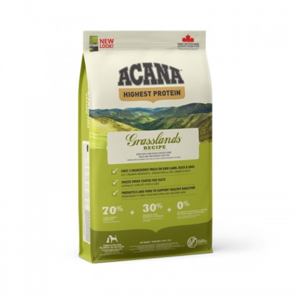 ACANA DOG GRASSLANDS - за кучета, с агнешко, патешко, риба щука, пуешко, яйца, 11.4кг main product photo