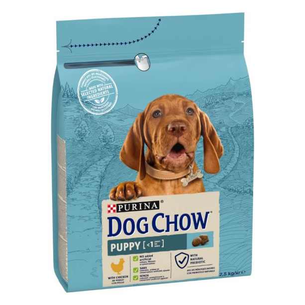 Purina Dog Chow Puppy - за кученца до 12 месеца, Пиле, 2.5кг main product photo