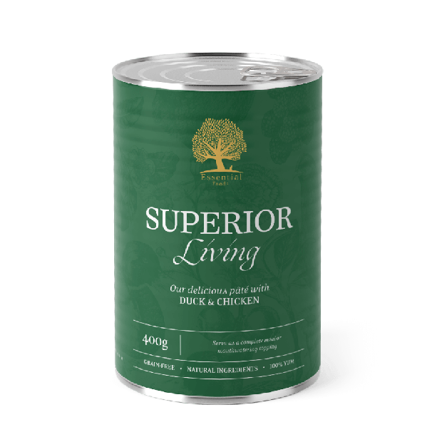ESSENTIAL SUPERIOR LIVING PATE - пастет за пораснали кучета, с Патешко и Пилешко, 400г main product photo