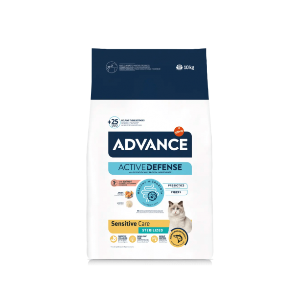 ADVANCE CAT ADULT STERILIZED SENSITIVE - за кастрирани котки в зряла възраст, Сьомга и ечемик, 10кг main product photo
