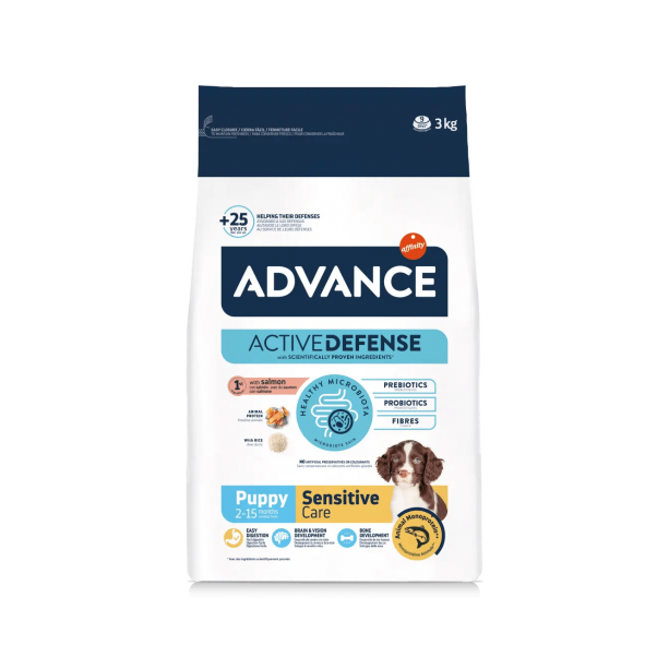 ADVANCE DOG ALL BREEDS PUPPY SENSITIVЕ - за подрастващи кученца, всички породи, Сьомга и ориз, 3кг main product photo