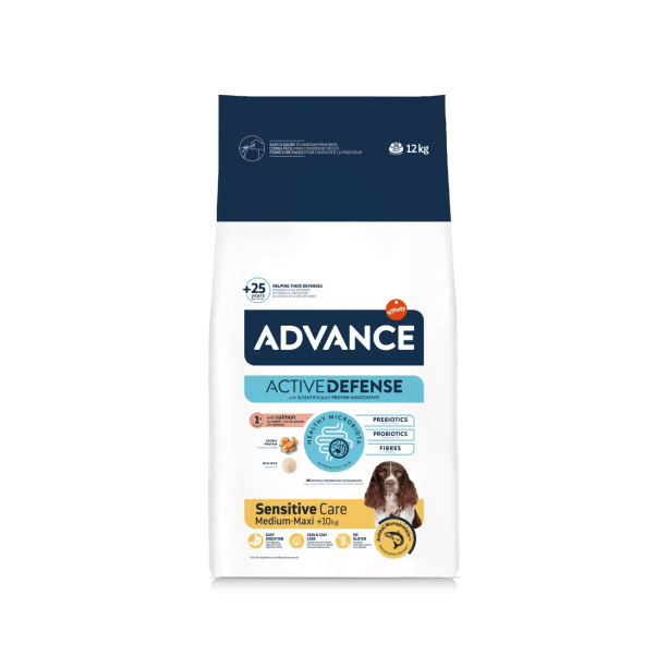 ADVANCE DOG MED/MAX ADULT SENSITIVЕ - за кучета над 1г., породи над 10кг, Сьомга и ориз, 12кг main product photo