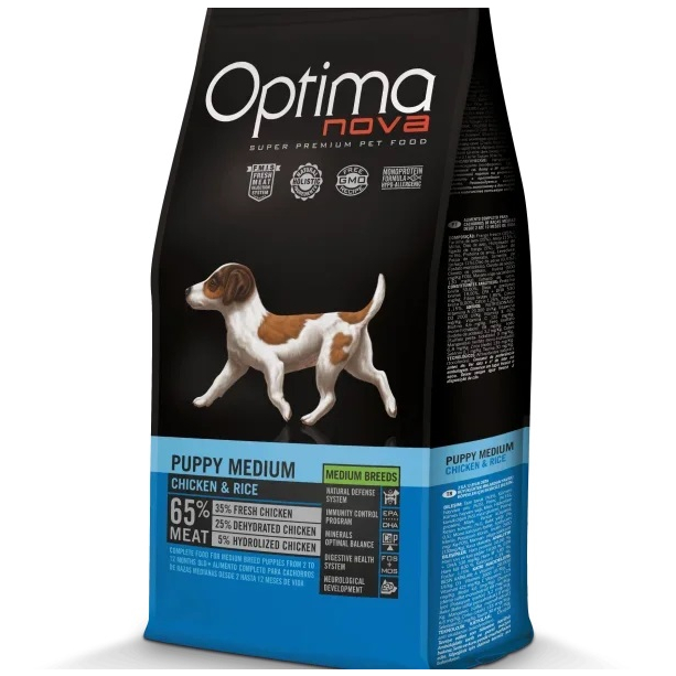OPTIMA NOVA PUPPY MEDIUM CHICKEN&RICE - за подрастващи кученца от средни породи, Пиле и ориз, 12кг main product photo