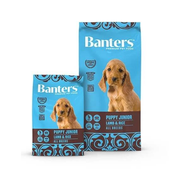 BANTERS PUPPY JUNIOR ALL BREEDS LAMB&RICE - подрастващи кучета, всички породи, Агне и ориз, 3кг main product photo