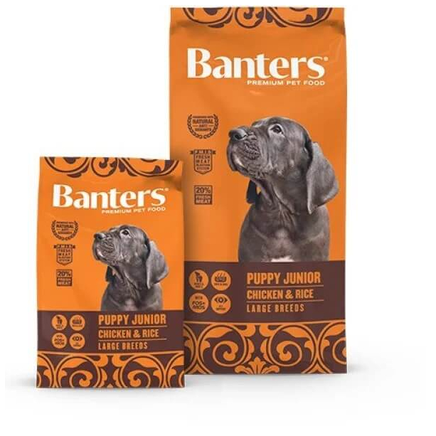 BANTERS PUPPY JUNIOR LARGE CHICKEN&RICE - подрастващи кучета, едри породи, Пиле и ориз, 15кг main product photo