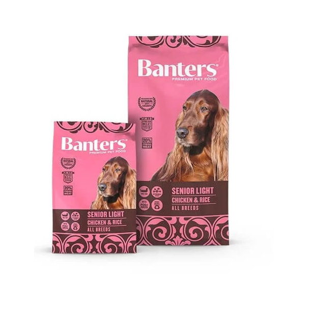BANTERS DOG SENIOR LIGHT CHICKEN&RICE- по-възрастни кучета или с наднормено тегло, Пиле и ориз, 15кг main product photo