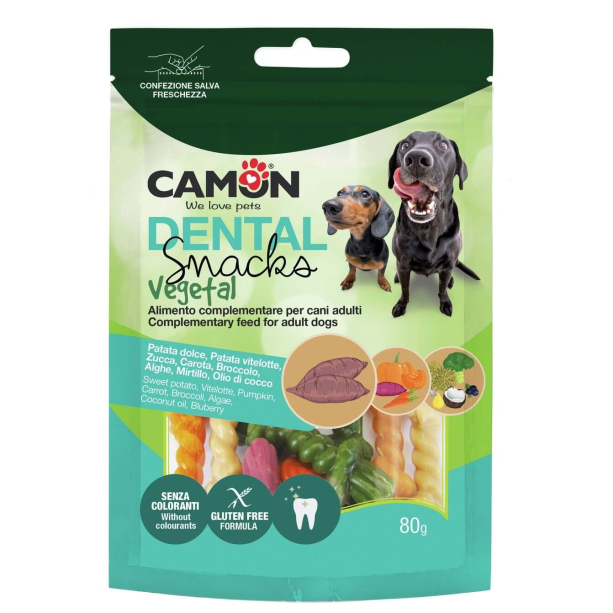 CAMON DENTAL SNACK VEGETAL дентално лакомство за куче - зеленчукови въженца, 80г main product photo