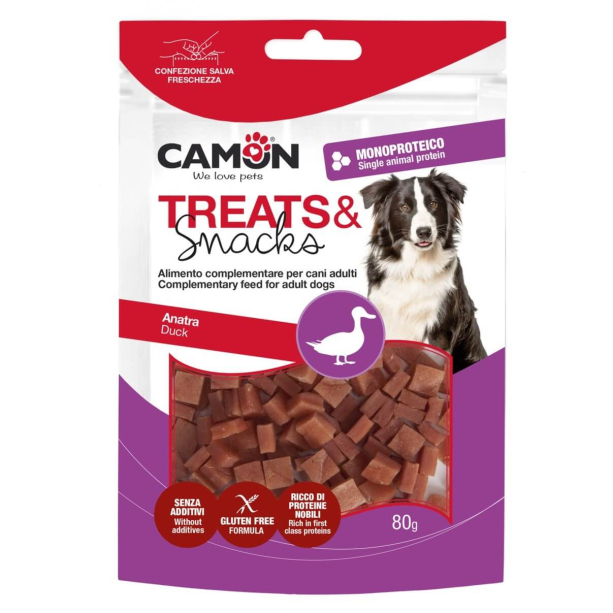 CAMON TREATS&SNACKS лакомство за куче - кубчета с патешко, 80г main product photo