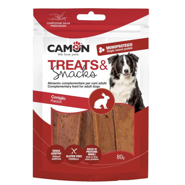 CAMON TREATS&SNACKS лакомство за куче - ленти (jerky) със заешко месо, 80г main product photo