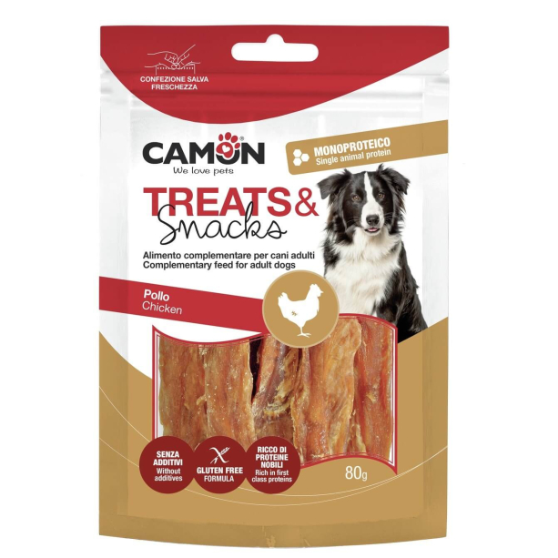 CAMON TREATS&SNACKS лакомство за куче - ленти сушено пилешко, 80г main product photo
