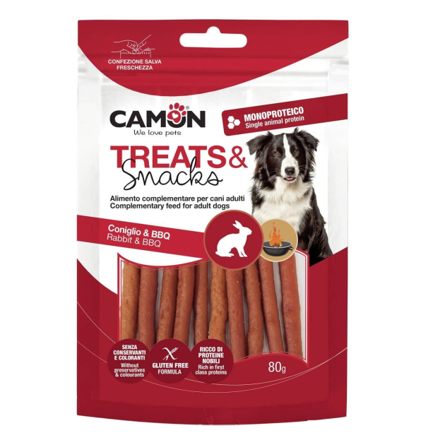 CAMON TREATS&SNACKS лакомство за куче - пръчици със заешко с опушен аромат, 80г main product photo