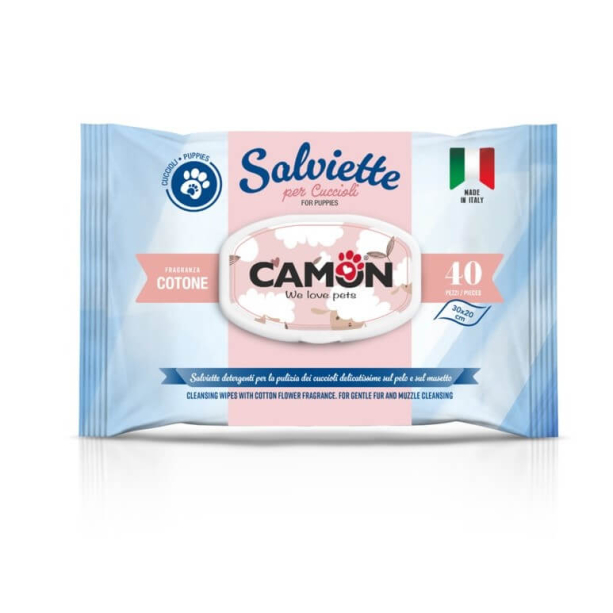 CAMON WIPES COTTON, PUPPY - мокри кърпички за кученца с аромат на памук, 30х20см, 40бр. main product photo