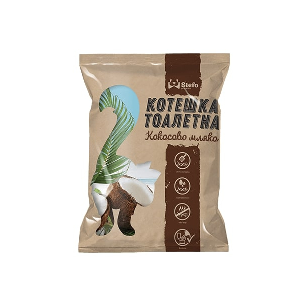 STEFO COCONUT - екологична котешка тоалетна от соя, аромат кокос, 18л main product photo
