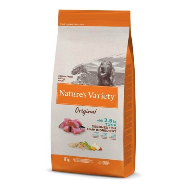 NATURE`S VARIETY DOG ADULT MED/MAX - за кучета от средни/едри породи, с риба Тон, 12кг main product photo