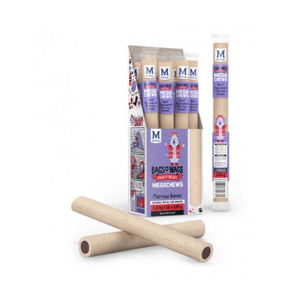 BAGS O’ WAGS MEGACHEWS MARROW BONE BEEF - лакомство за куче мега стик-кост с вкус Говеждо, 120г main product photo