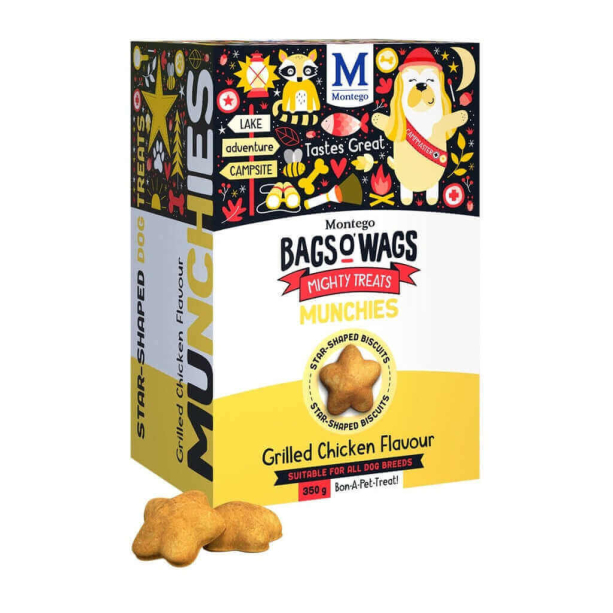 BAGS O’ WAGS MUNCHIES CHICKEN - кучешки бисквитки звездички с вкус Пиле, 350г main product photo