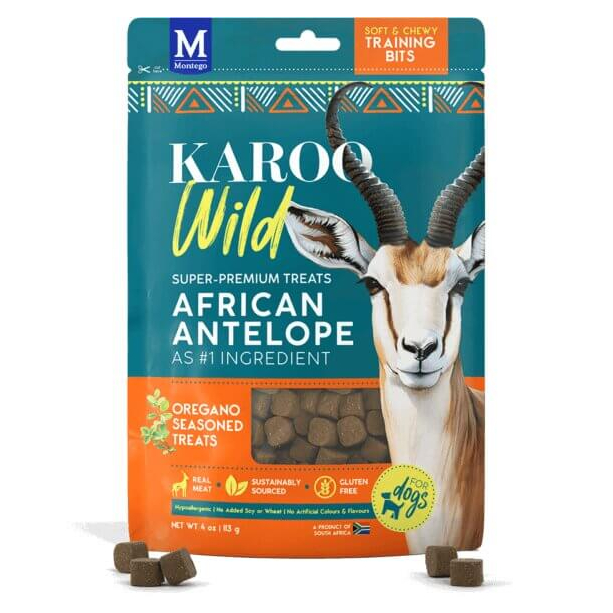 KAROO WILD ANTELOPE OREGANO BITS - лакомства за куче хапки с месо от Антилопа и Риган, 113г main product photo