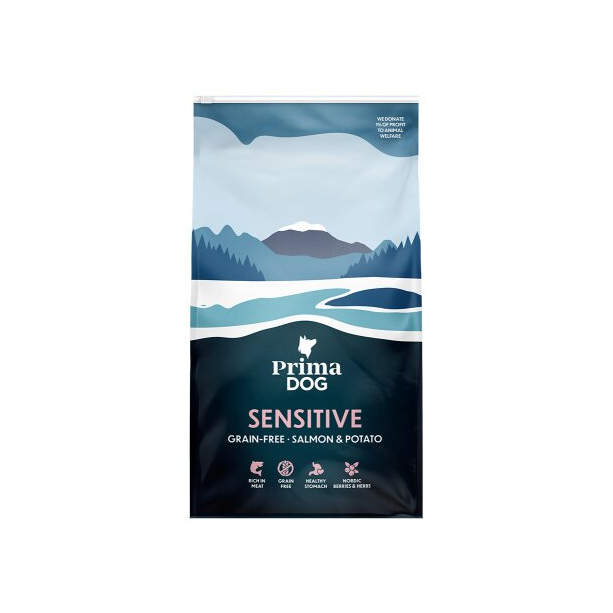 PRIMA DOG SENSITIVE SALMON&POTATO - израснали кучета с чувствителен стомах със Сьомга и картоф, 10кг main product photo