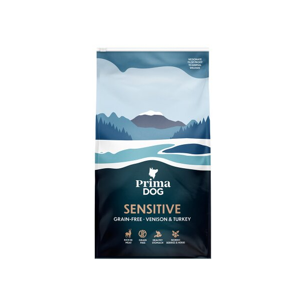 PRIMA DOG SENSITIVE VENISON&TURKEY - за израснали кучета с чувствителен стомах с Елен и Пуйка, 10 кг main product photo