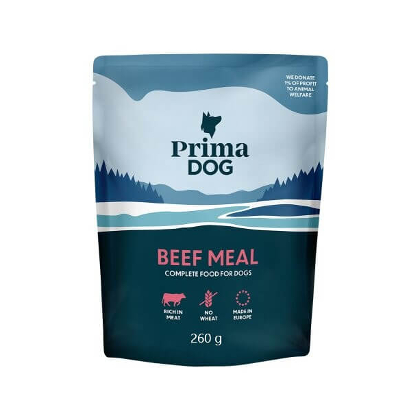 PRIMA DOG BEEF MEAL - за кучета с Говеждо месо, пауч 260 г main product photo