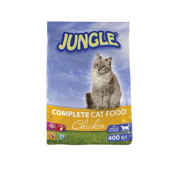 JUNGLE COMPLETE CAT FOOD CHICKEN - суха храна за израснали котки с Пиле, 400 г main product photo