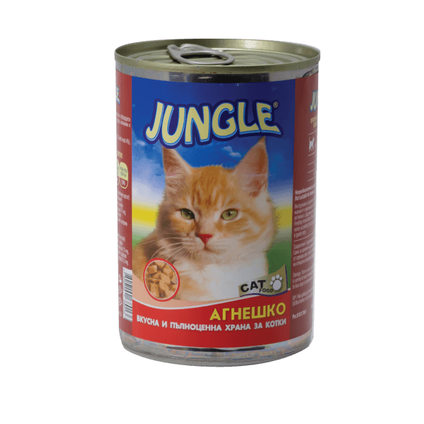 JUNGLE CAT - за израстнали за котки с Агнешко, консерва 410 г main product photo