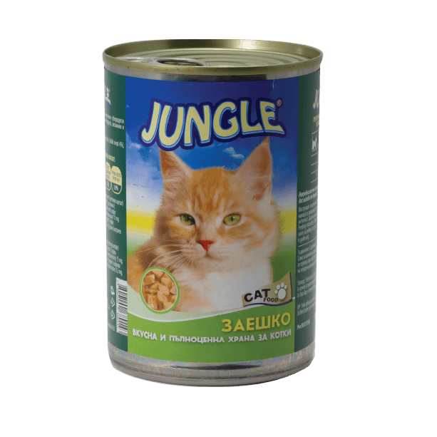 JUNGLE CAT - за израстнали котки със Заешко, консерва 410 г main product photo