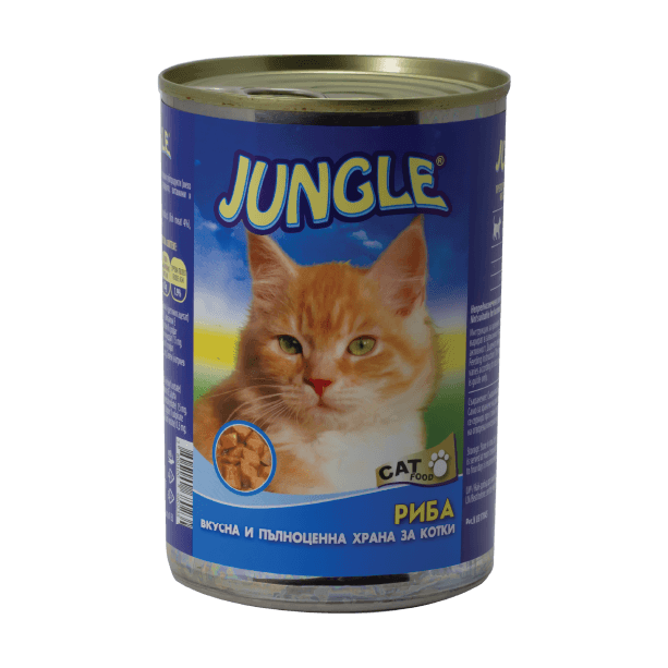 JUNGLE CAT - за израстнали за котки с Риба, консерва 410 г main product photo