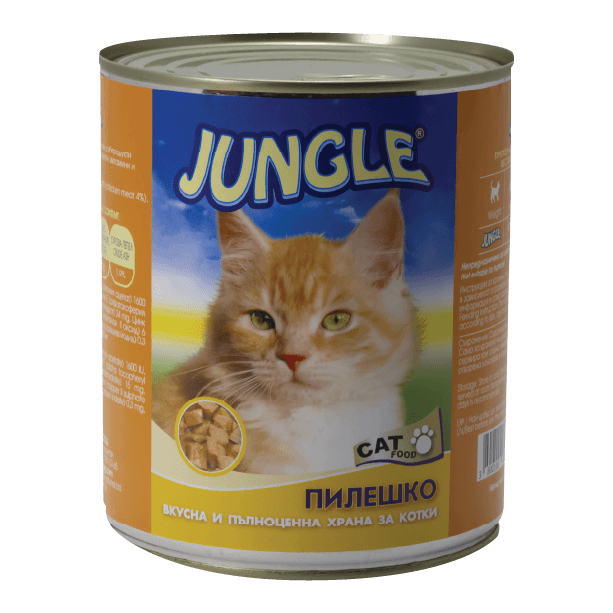 JUNGLE CAT - за израстнали за котки с Пилешко, консерва 820 г main product photo