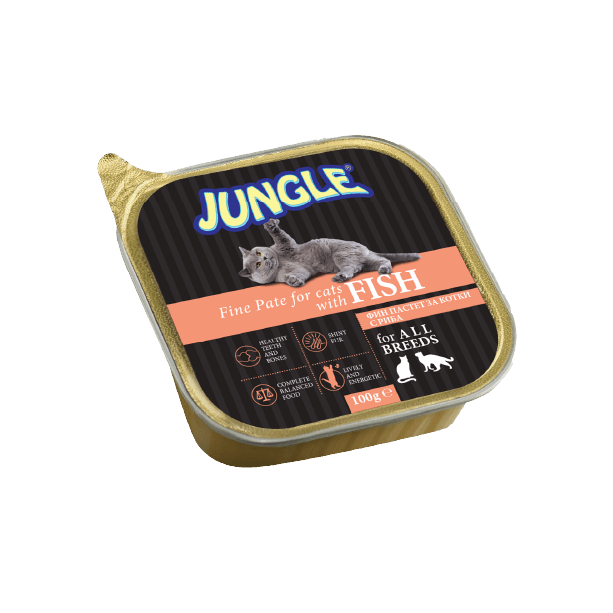 JUNGLE CAT FISH - фин пастет за израстнали котки с Риба, терин 100 г main product photo