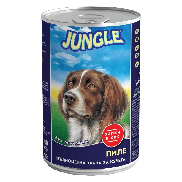 JUNGLE DOG - хапки в сос за израснали кучета с Пиле, консерва 1.240 кг main product photo
