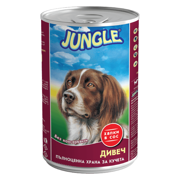 JUNGLE DOG - хапки в сос за куче с Дивеч, консерва 1.240 кг main product photo