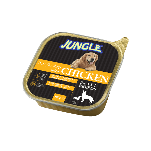 JUNGLE DOG CHIKEN - пастет за израснали кучета с Пилешко месо, терин 300 г main product photo