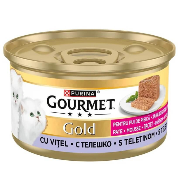 Purina Gourmet Gold Kitten Mousse Veal - пастет за котенца, Телешко, 85г main product photo