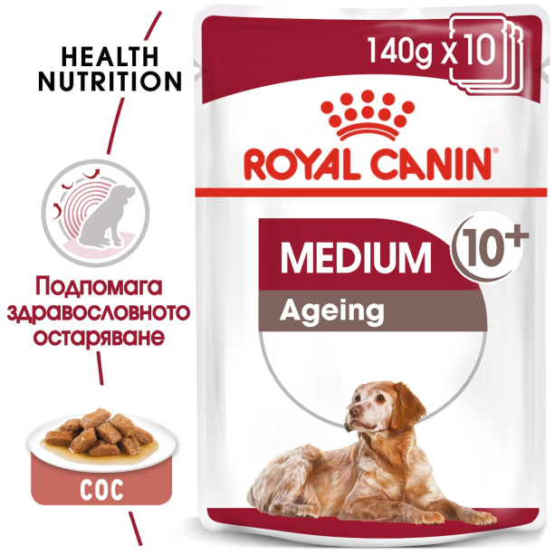 Royal Canin Medium Ageing Pouch 10x140g main product photo