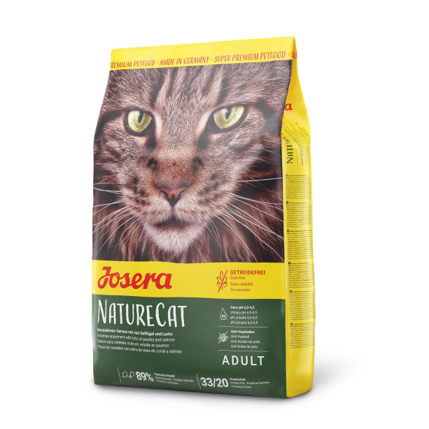 JOSERA NATURECAT ADULT - за котки, без зърнени култури и с екстра порция Птиче и Сьомга, 400 г main product photo