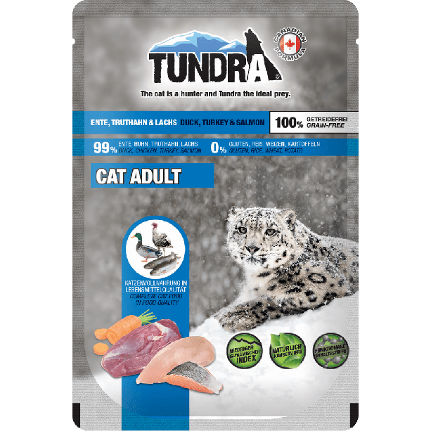 TUNDRA CAT ADULT - за котки в зряла възраст, Патица, Пуйка и Сьомга, пауч 85г main product photo