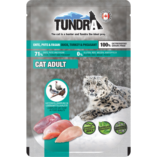 TUNDRA CAT ADULT - за котки в зряла възраст, Патица, Пуйка и Фазан, пауч 85г main product photo