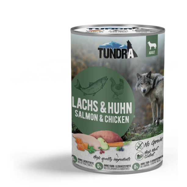 TUNDRA DOG ADULT - за кучета в зряла възраст, Сьомга и Пиле, консерва 400г main product photo