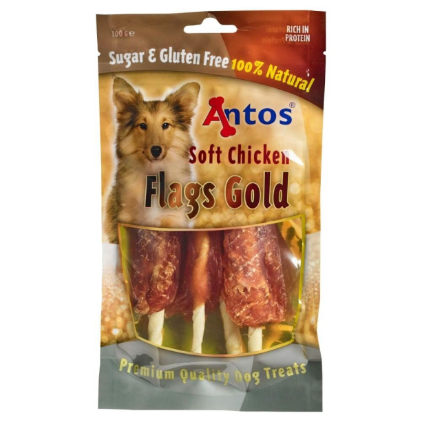 Antos Flags Gold пилешки филенца с солета от телешка кожа 100 гр. main product photo