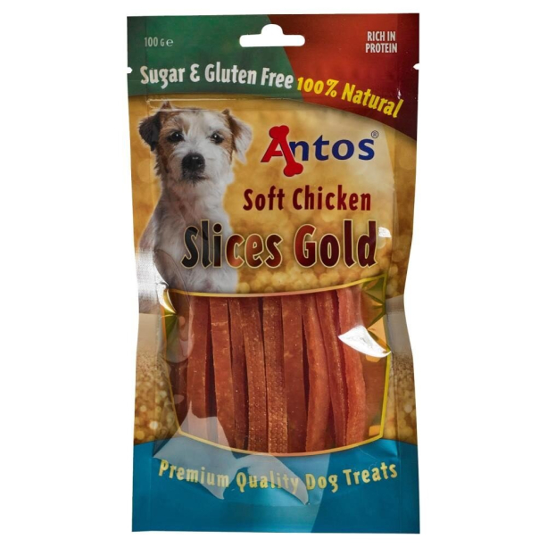 Antos Slices Gold меки ленти пилешко 100 гр. main product photo