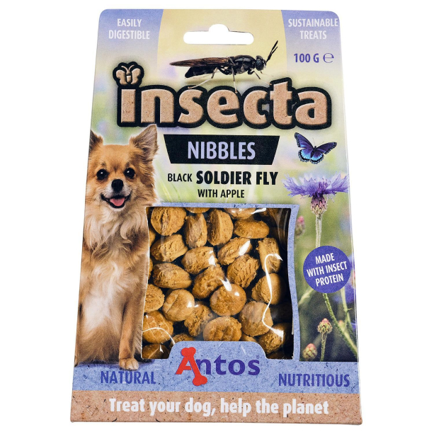 Antos insecta nibbles black soldier fly and apple 100 g main product photo