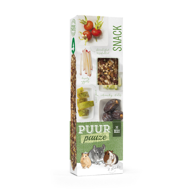 PUUR Pauze Sticks 2 броя крекери с круши, фурми и шипки за морски свинчета, чинчили и хамстери 180 г main product photo