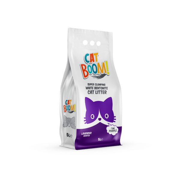 Cat Boom бял бентонит 5 л лавандула main product photo